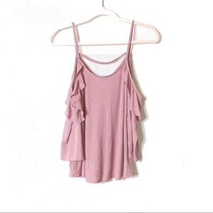 EXPRESS Rose/Mauve Cold Shoulder Top M NWOT